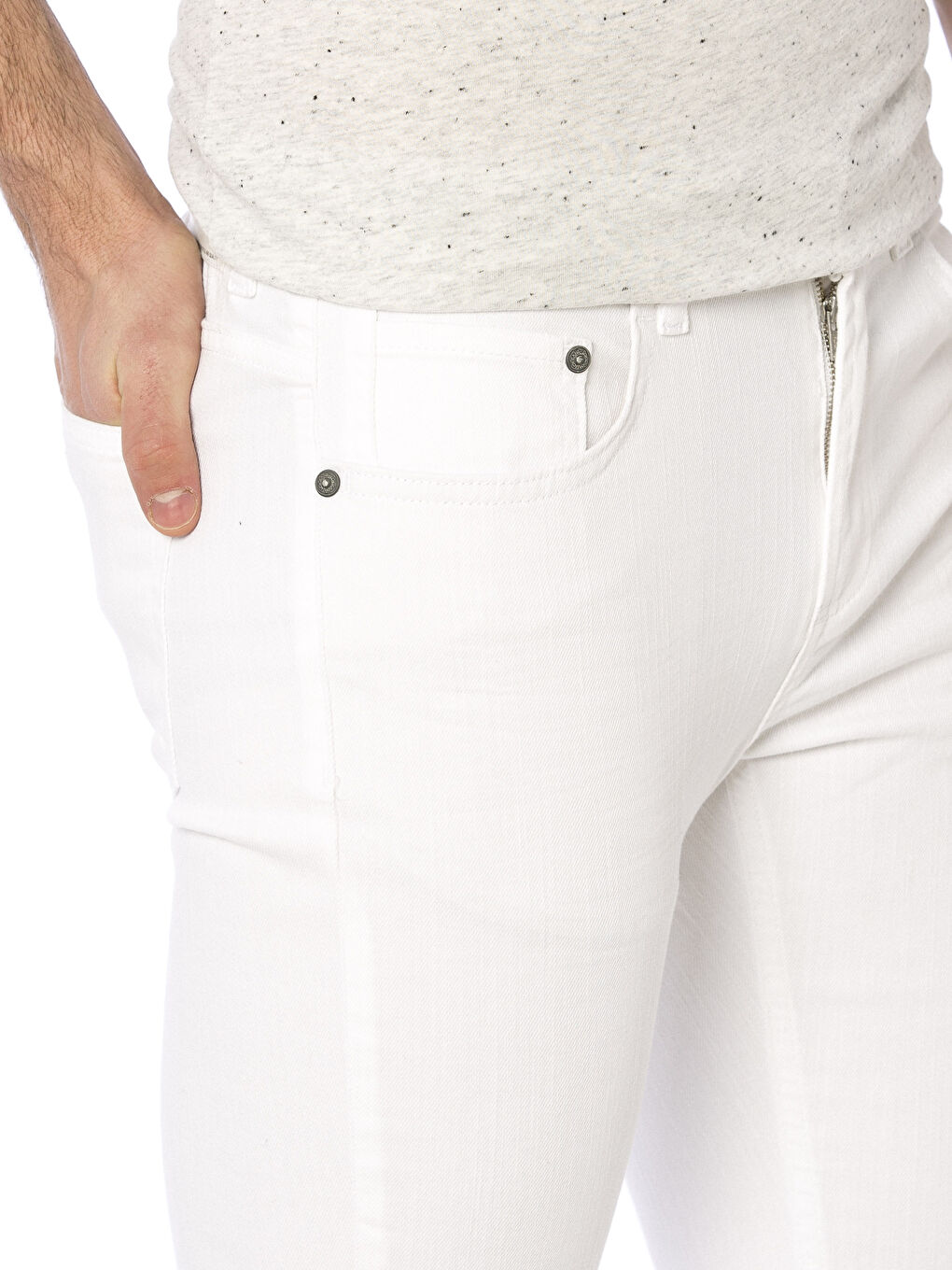 Beyaz 760 Skinny Fit Erkek Jean Pantolon-3
