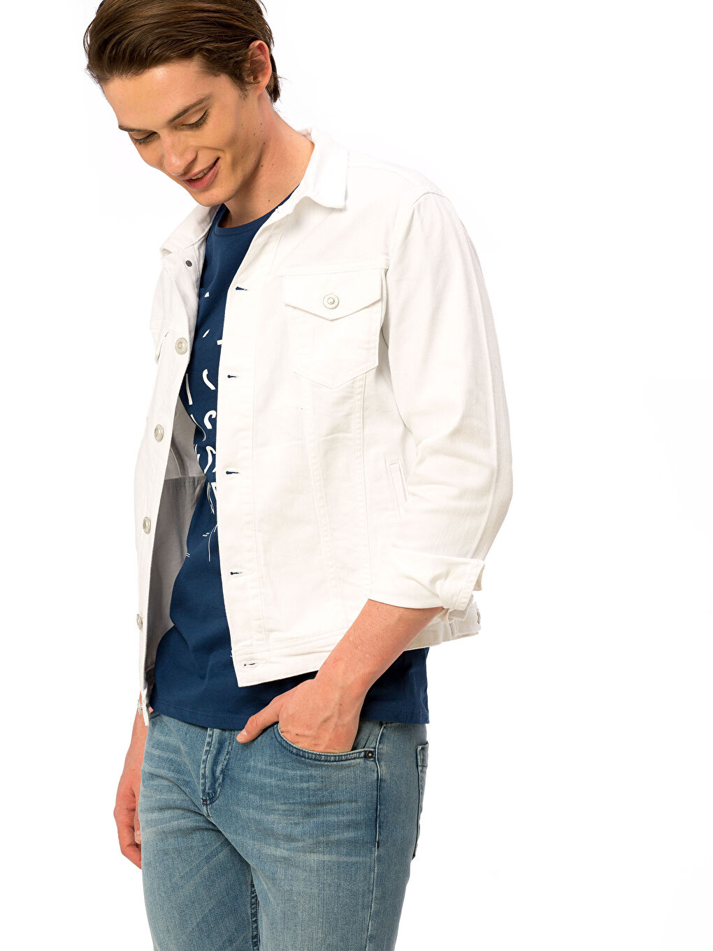 Man WHITE Denim Jacket