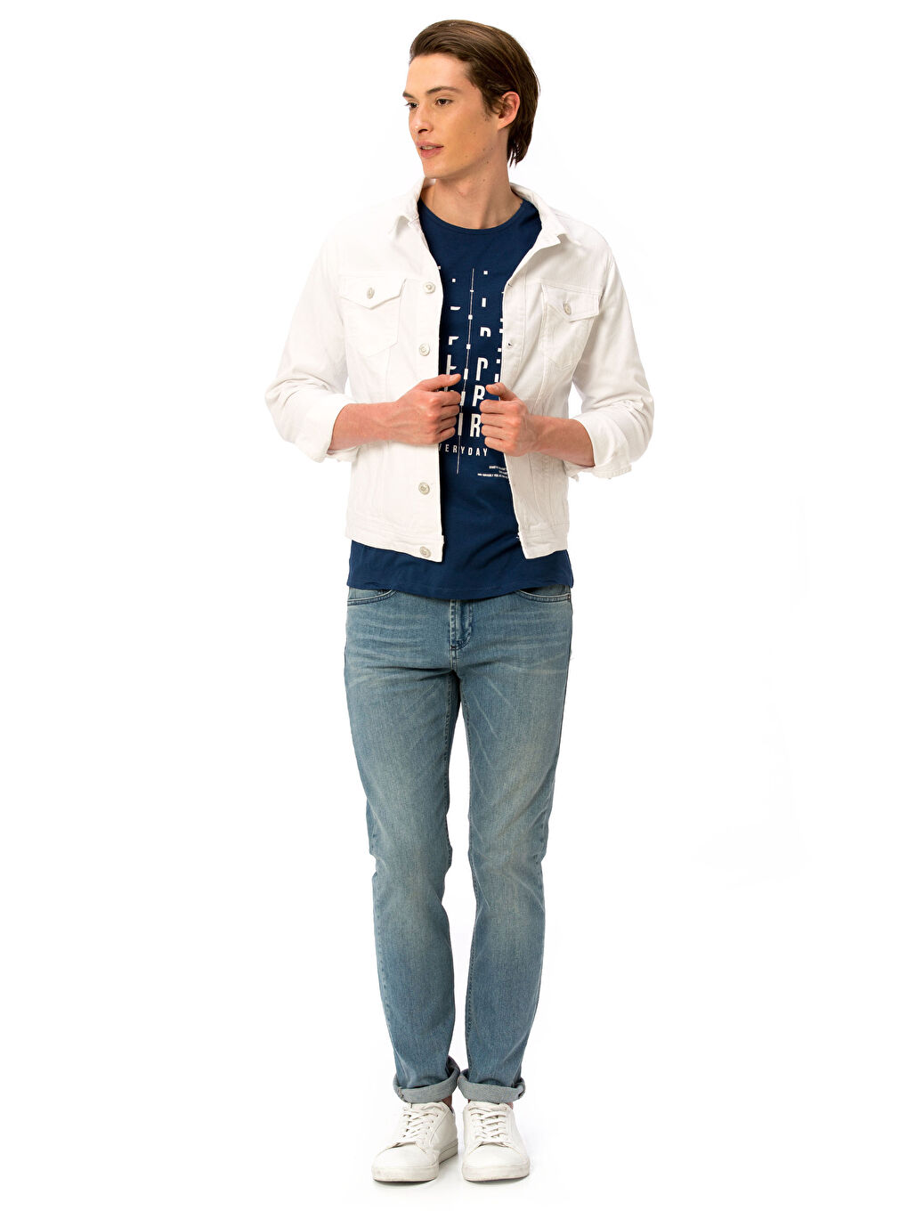 Man WHITE Denim Jacket-2