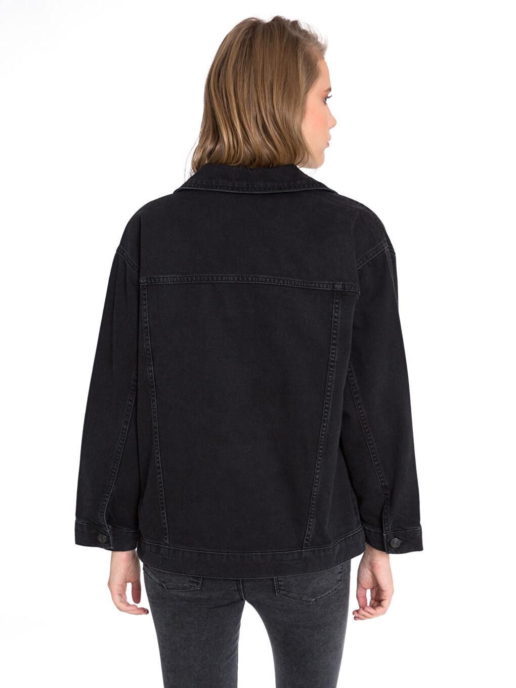 LCW Vision Woman BLACK Denim Jacket -8SH149Z8-327