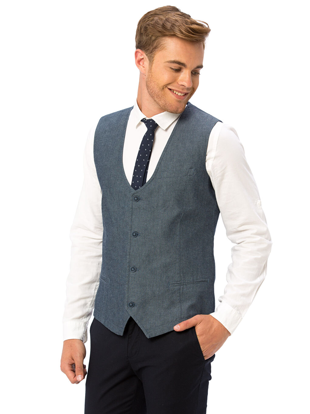 Açık Lacivert Yelek-1