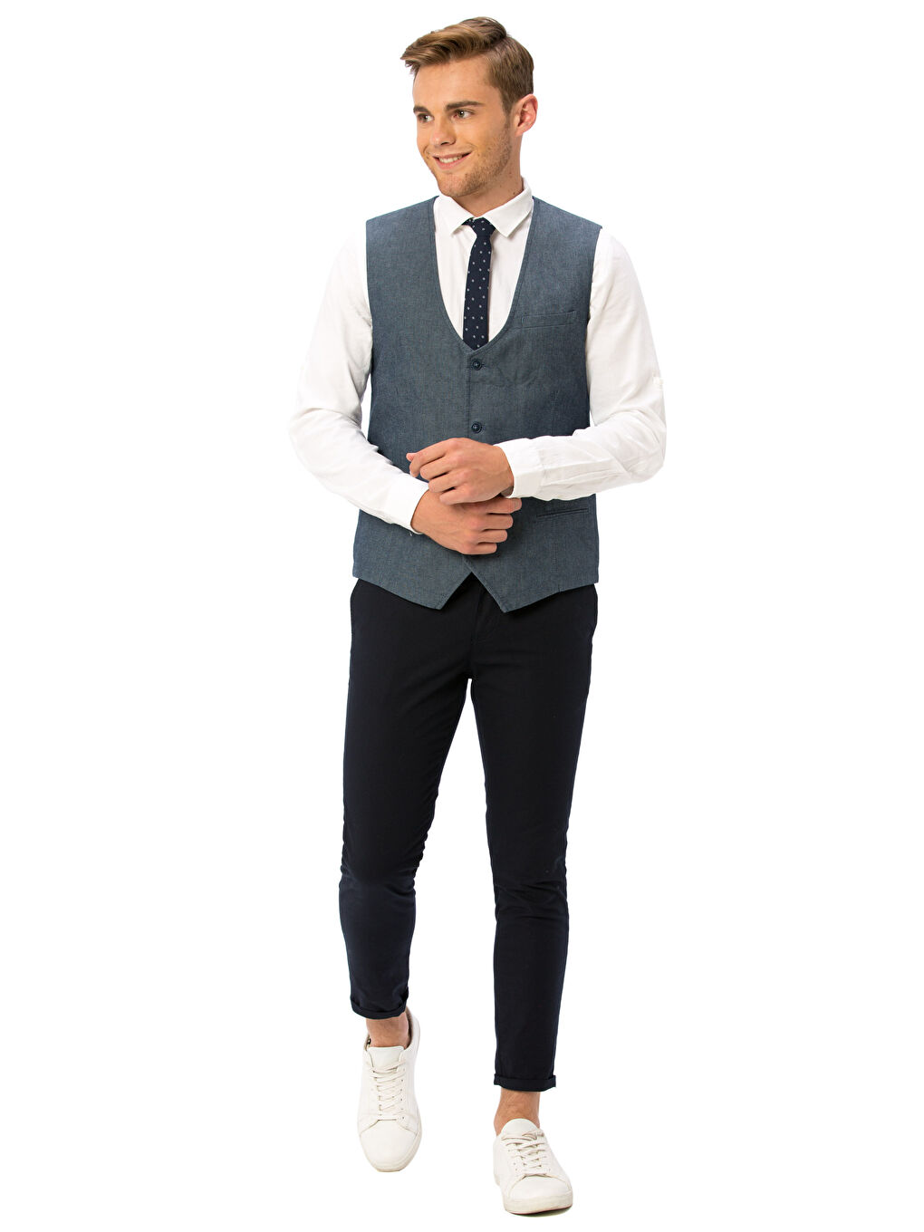 Açık Lacivert Yelek-3