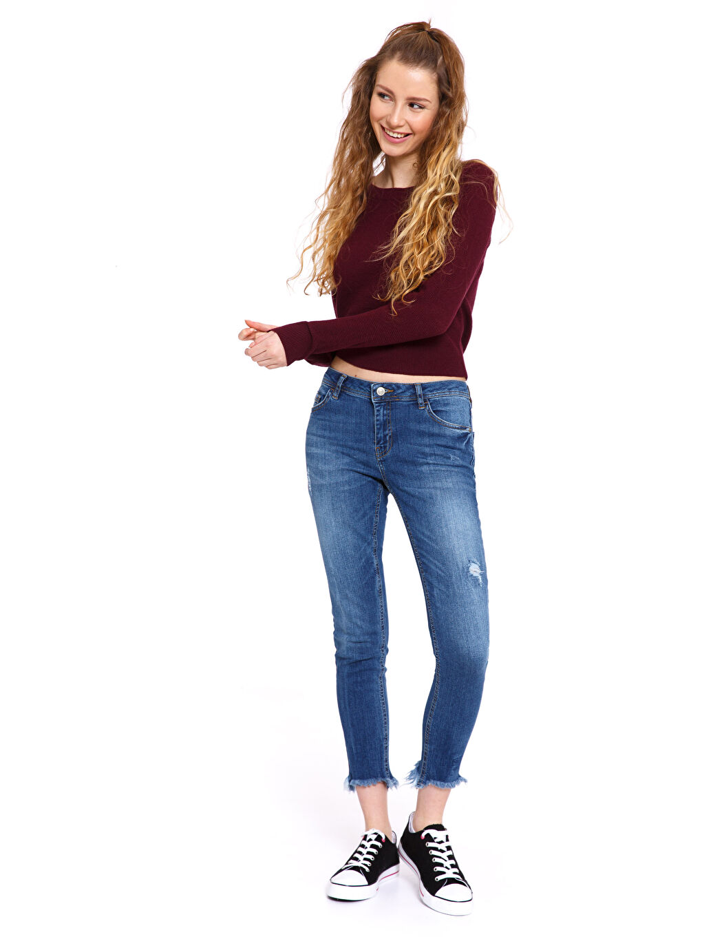 Crew Neck Regular Long Sleeve Women's Tricot Jumper-2