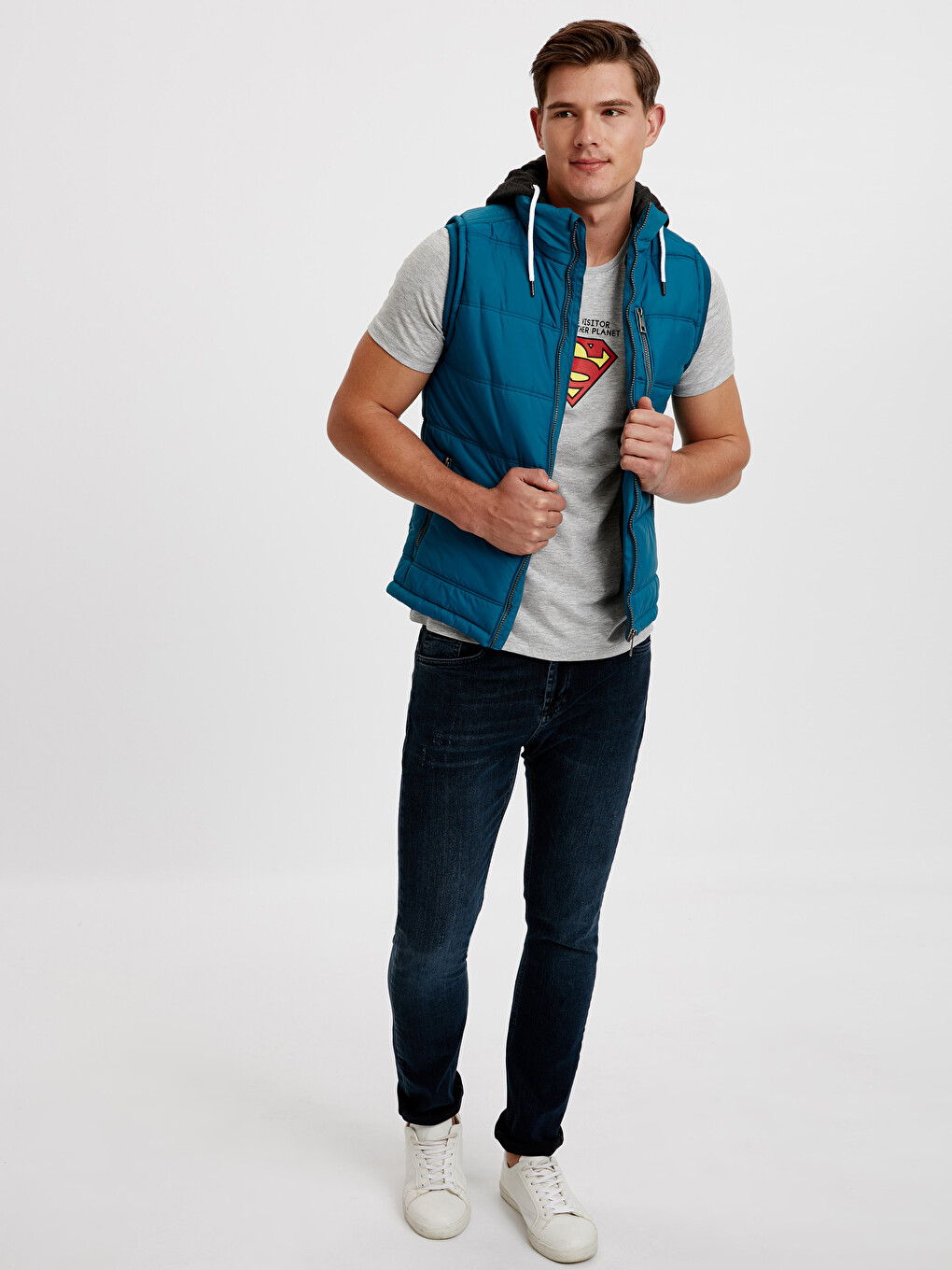 Man Blue Knit Gilet-3