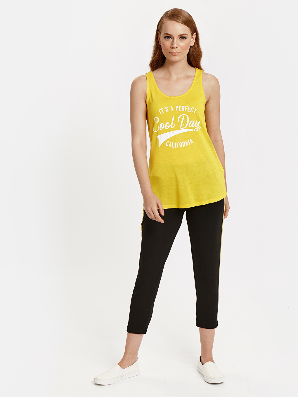 Woman Yellow Tank Top-2
