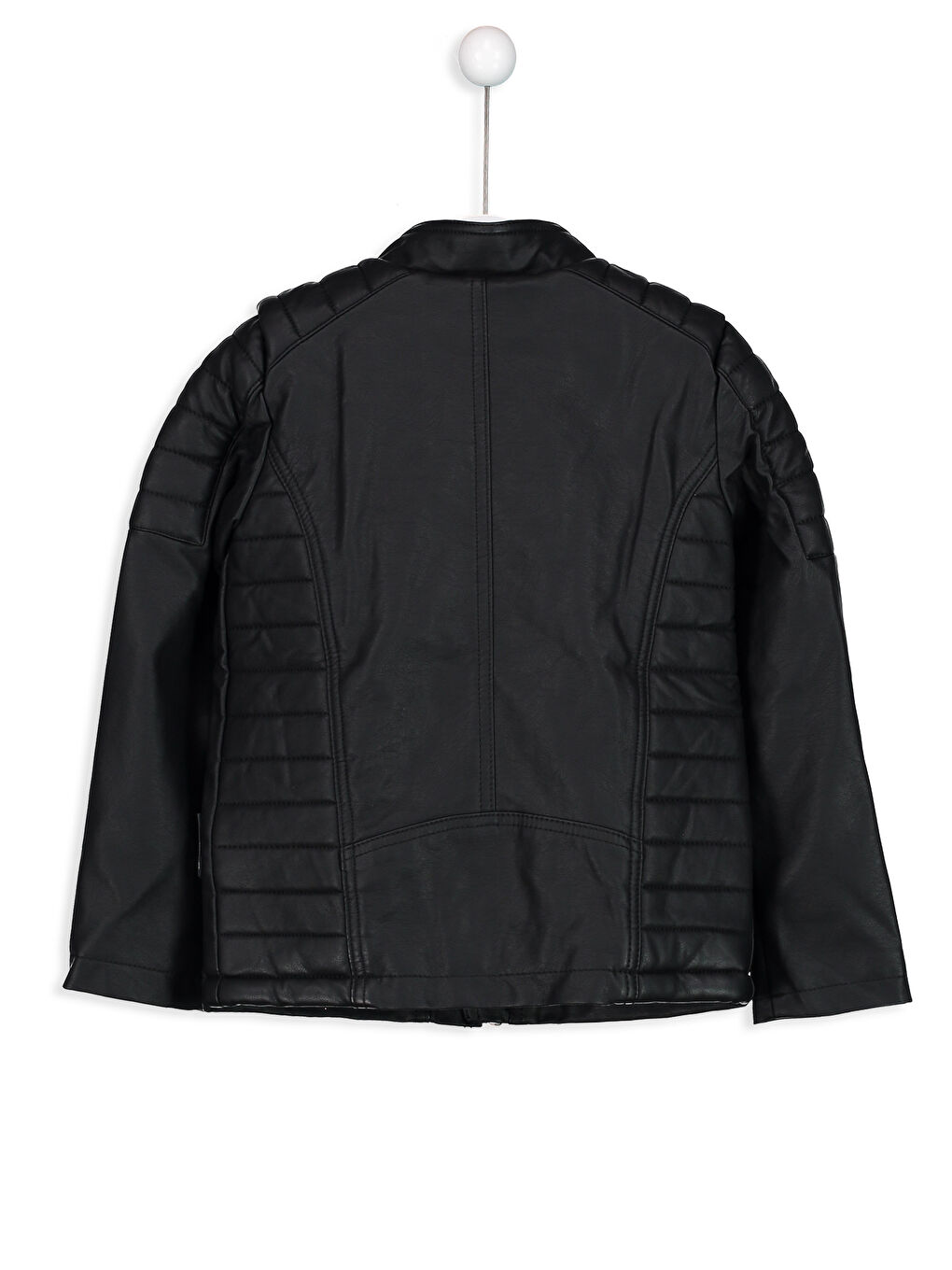 Yeni Siyah Deri Görünümlü Mont-1