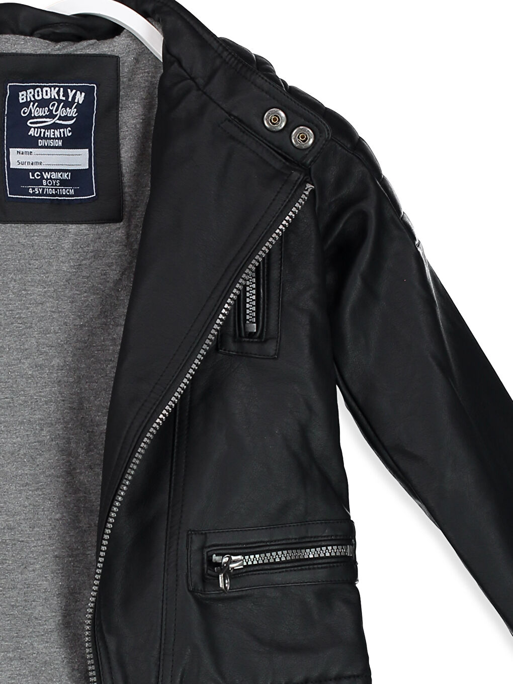 Yeni Siyah Deri Görünümlü Mont-2