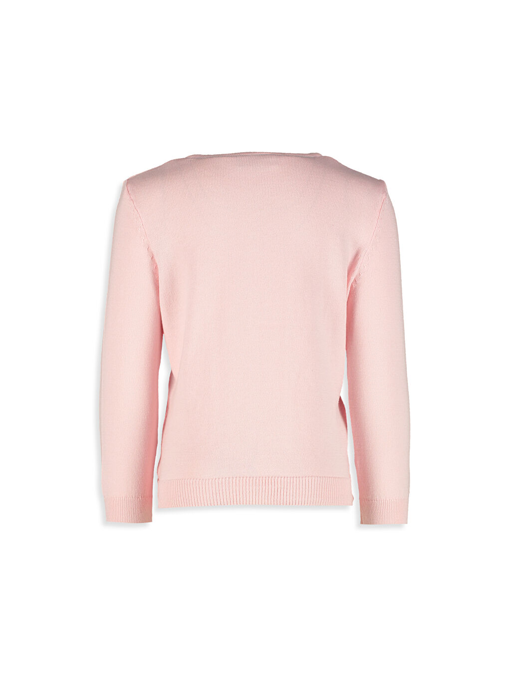 Pembe Bisiklet Yaka Kız Çocuk Hırka-1