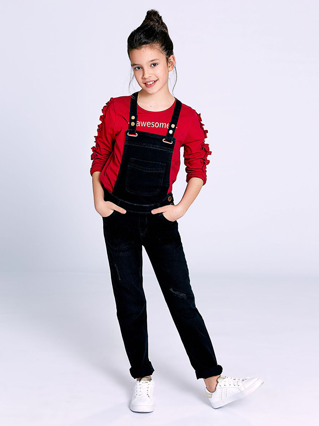 Girl BLACK Denim Dungarees -8S1586Z4-326