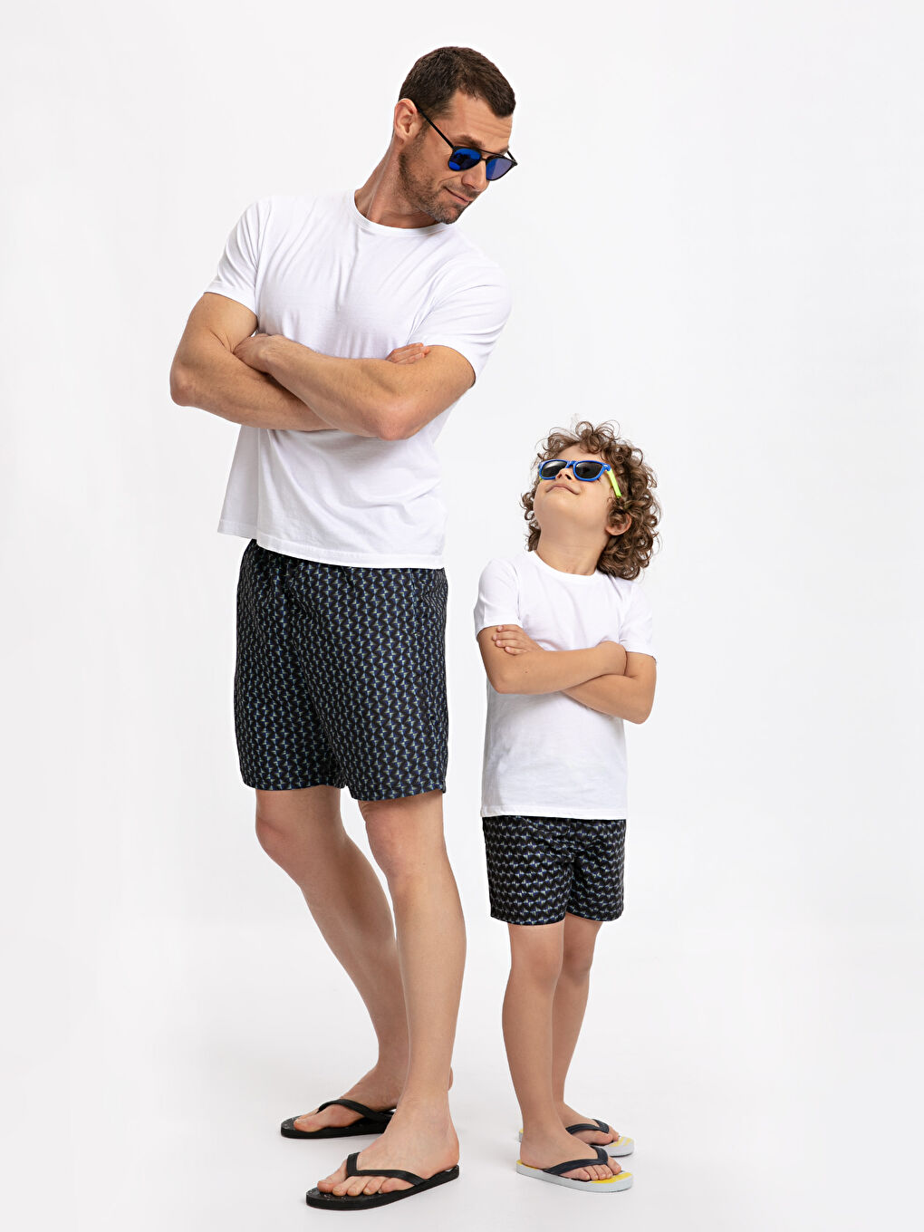 Lacivert Baskılı Yüzme Şort-1