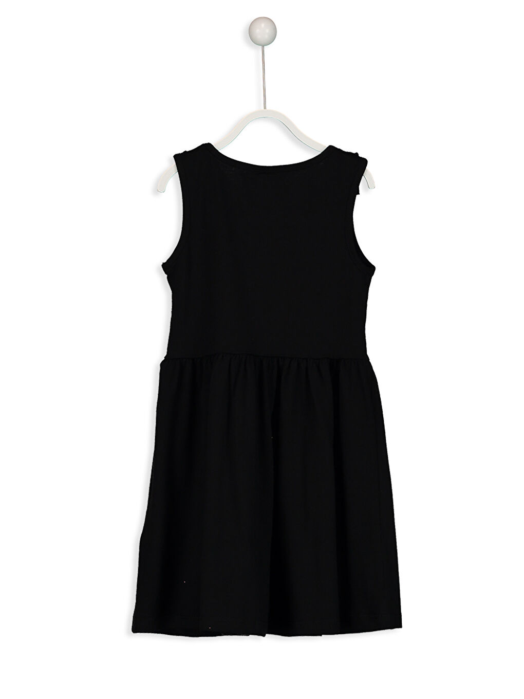 Siyah Bisiklet Yaka Kız Çocuk Elbise-1