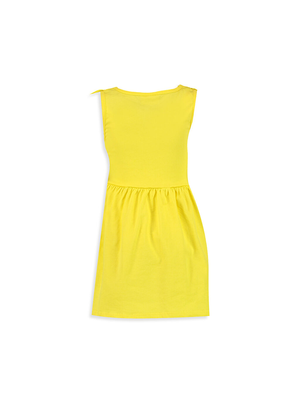 Sarı Bisiklet Yaka Kız Çocuk Elbise-1