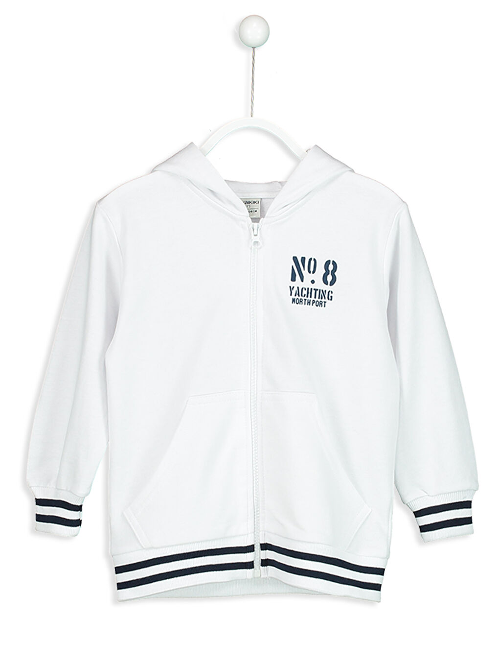 سويت شيرت بسحاب أبيض ولد