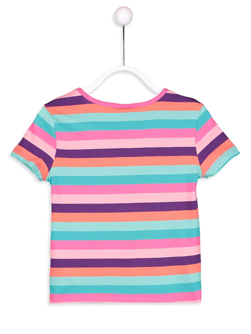 Fuşya Çizgili Tişört-1