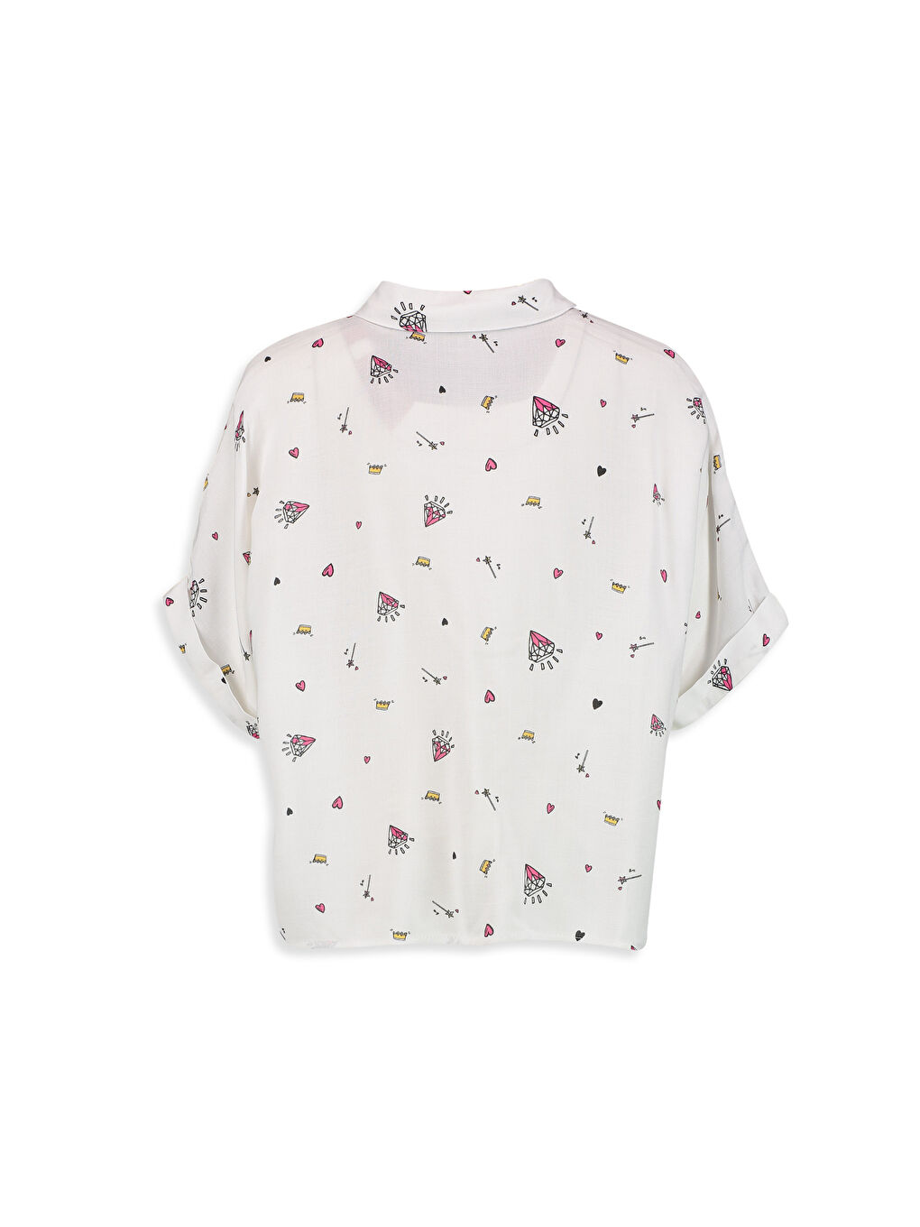 Ekru Baskılı Gömlek-1