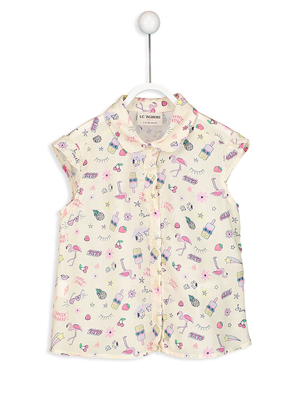 Ekru Baskılı Gömlek