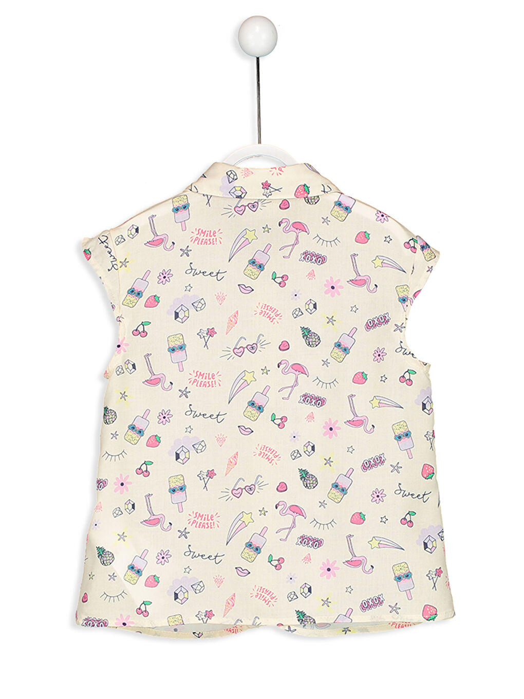 Ekru Baskılı Gömlek-1