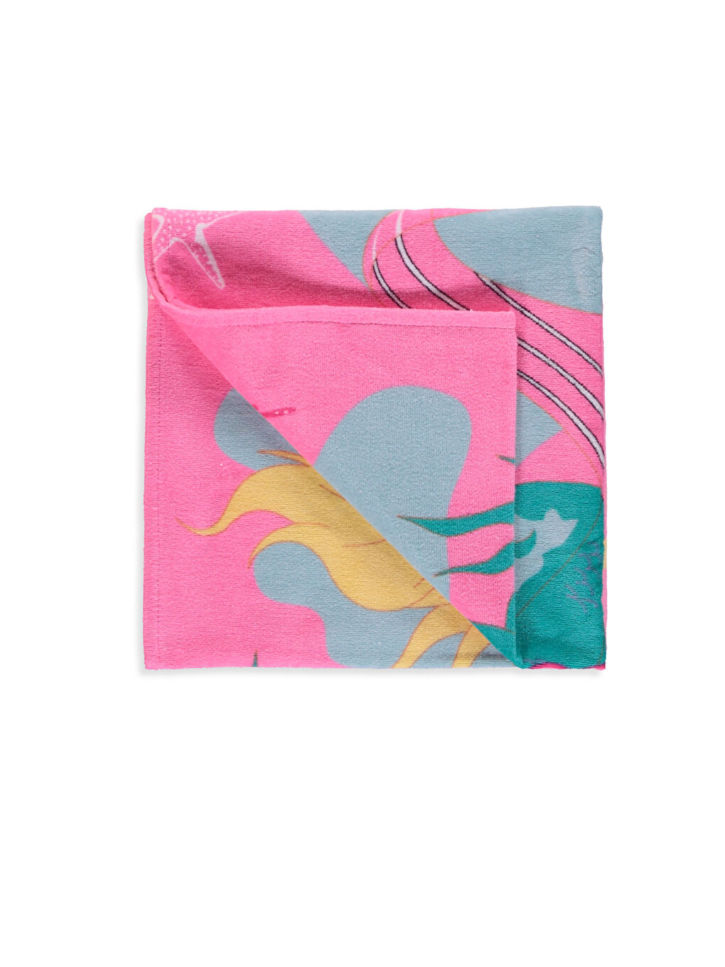 Pembe Baskılı Plaj Havlusu-1