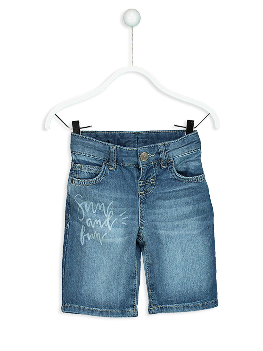 Мальчики Индиго Джинсовые шорты-1