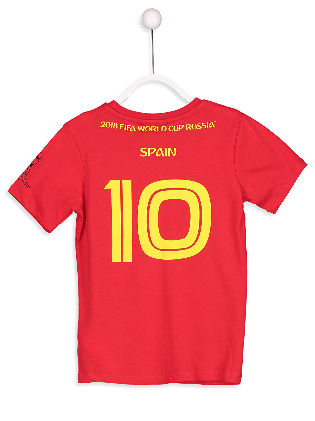 Kırmızı Bisiklet Yaka Baskılı Kısa Kollu Erkek Çocuk Tişört-1