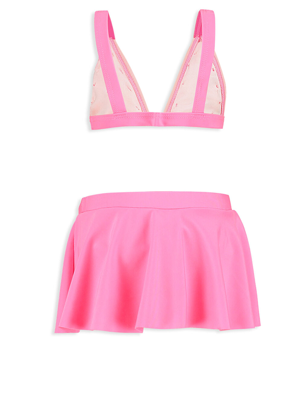 طقم بيكيني وردى طفلة صغيرة-1