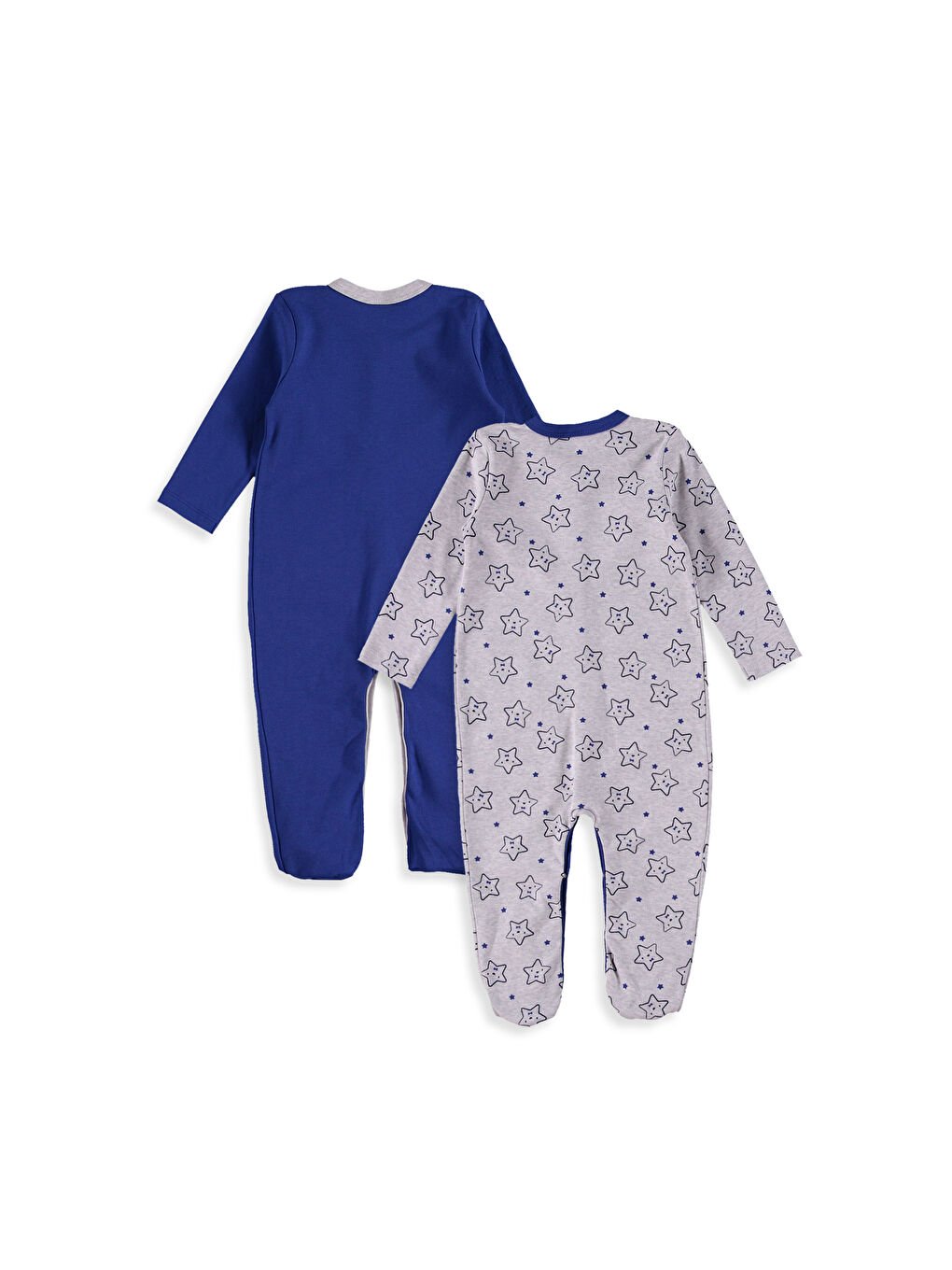 Mavi Erkek Bebek Patikli Tulum 2'li-1