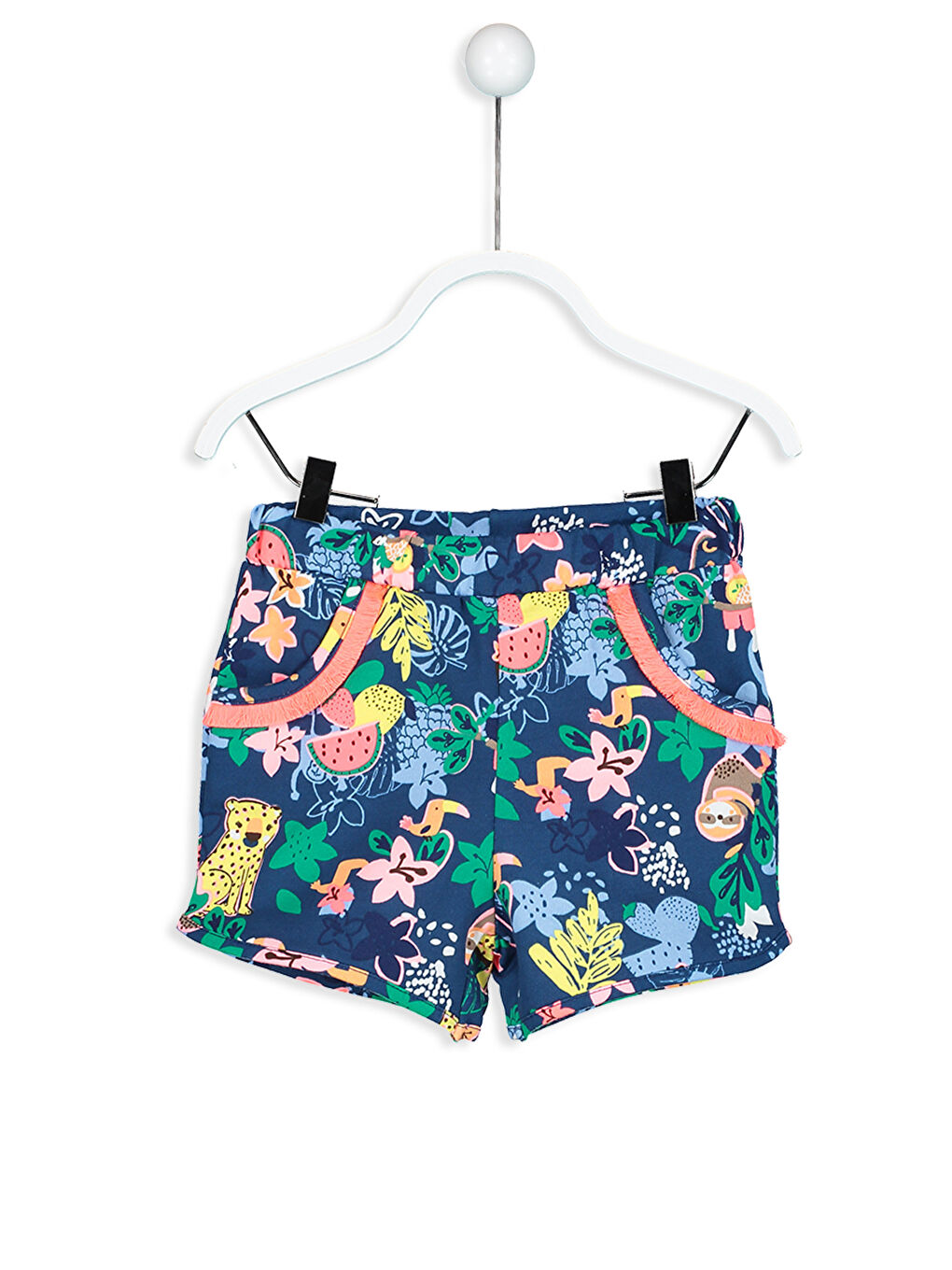 Lacivert Baskılı Şort