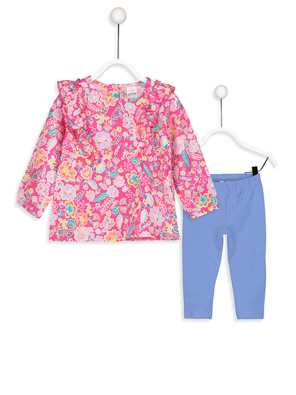 Canlı Pembe Baskılı Takım