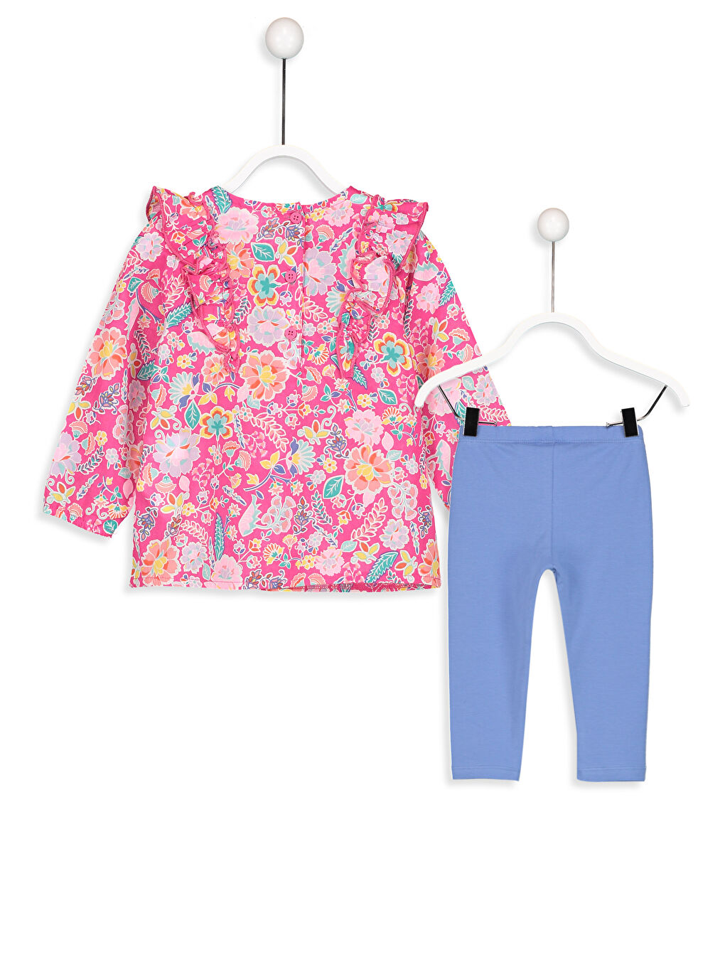 Canlı Pembe Baskılı Takım-1