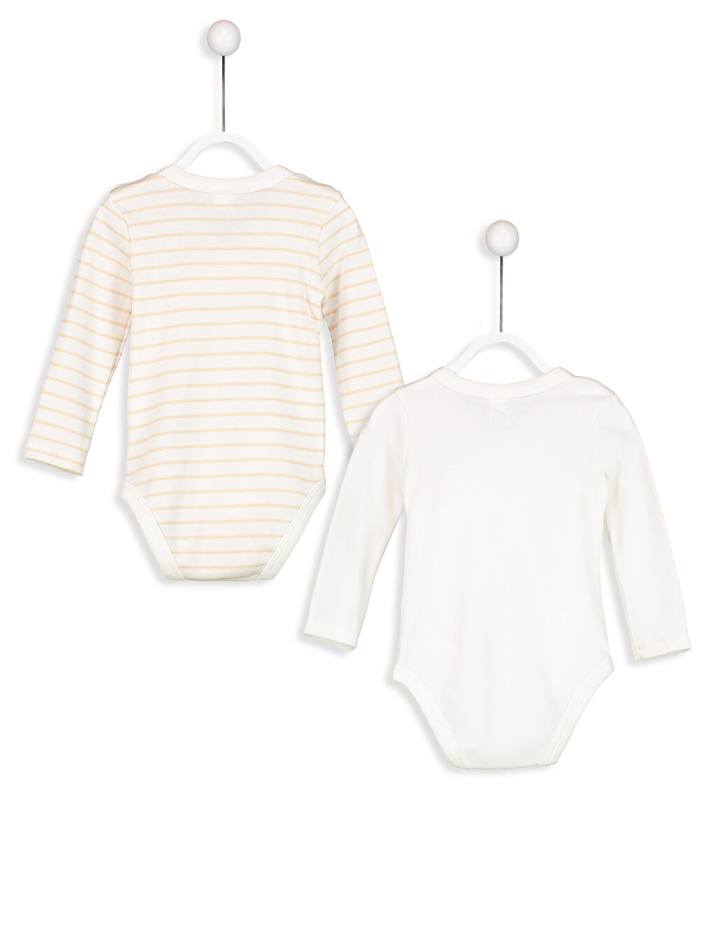 Ekru Çizgili Çıtçıtlı Body-1