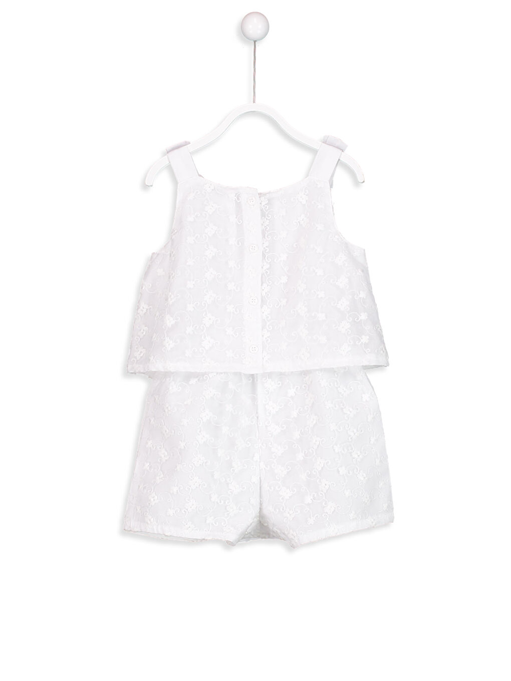 Baby Girl WHITE Dungarees-1