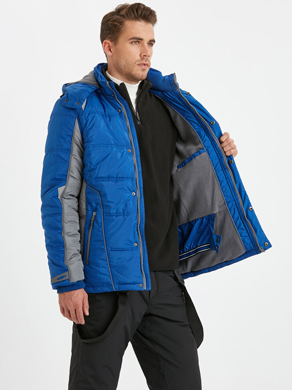 Canlı Mavi Şişme Mont-1