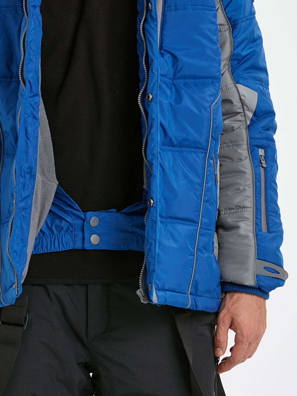 Canlı Mavi Şişme Mont-5