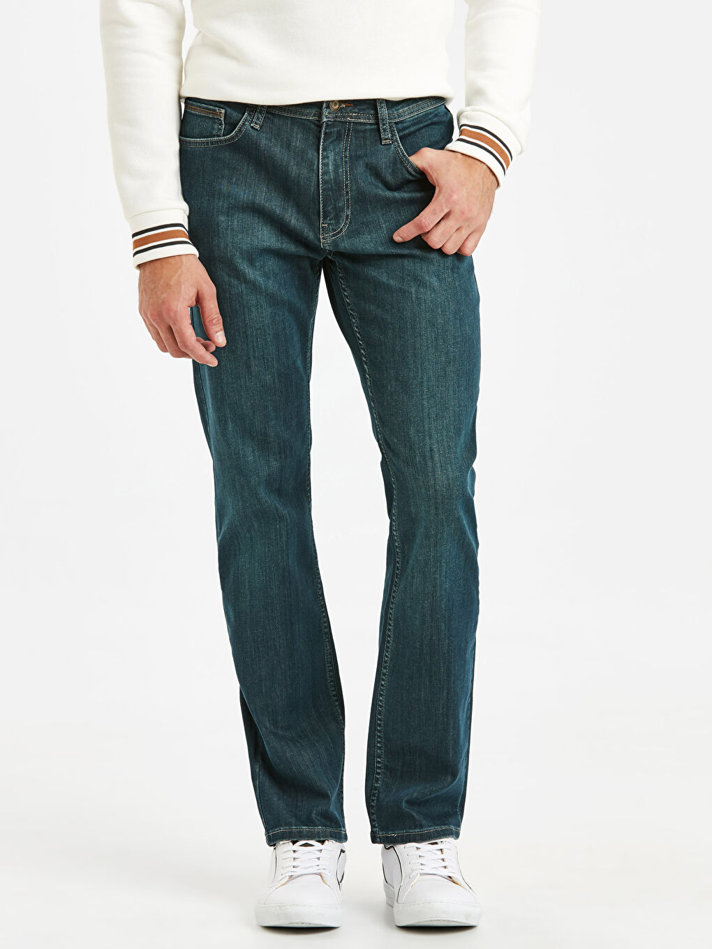 Orta İndigo Rodeo Jean Pantolon-1