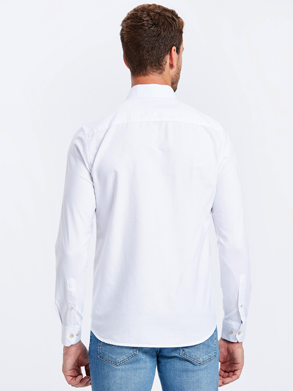 Chemise Oxford Slim Fit à Manches Longues pour Hommes-1