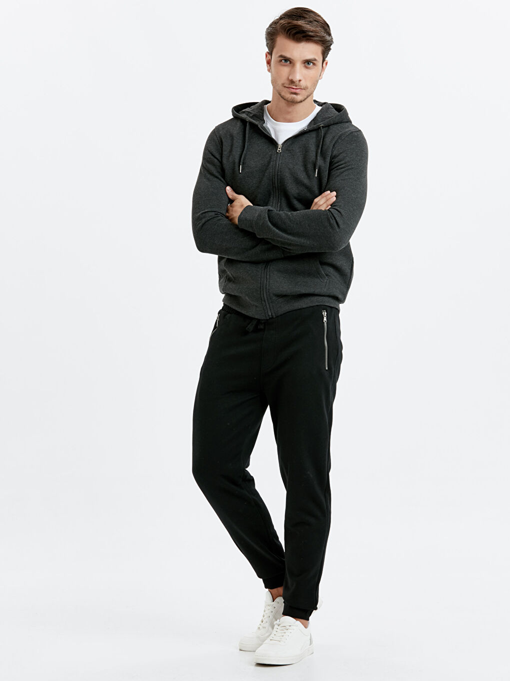 Standard Fit Hooded Men's Sports Cardigan-2