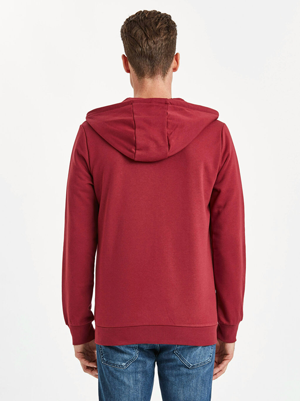 Sweat zippé ROUGE BORDEAUX Homme-1