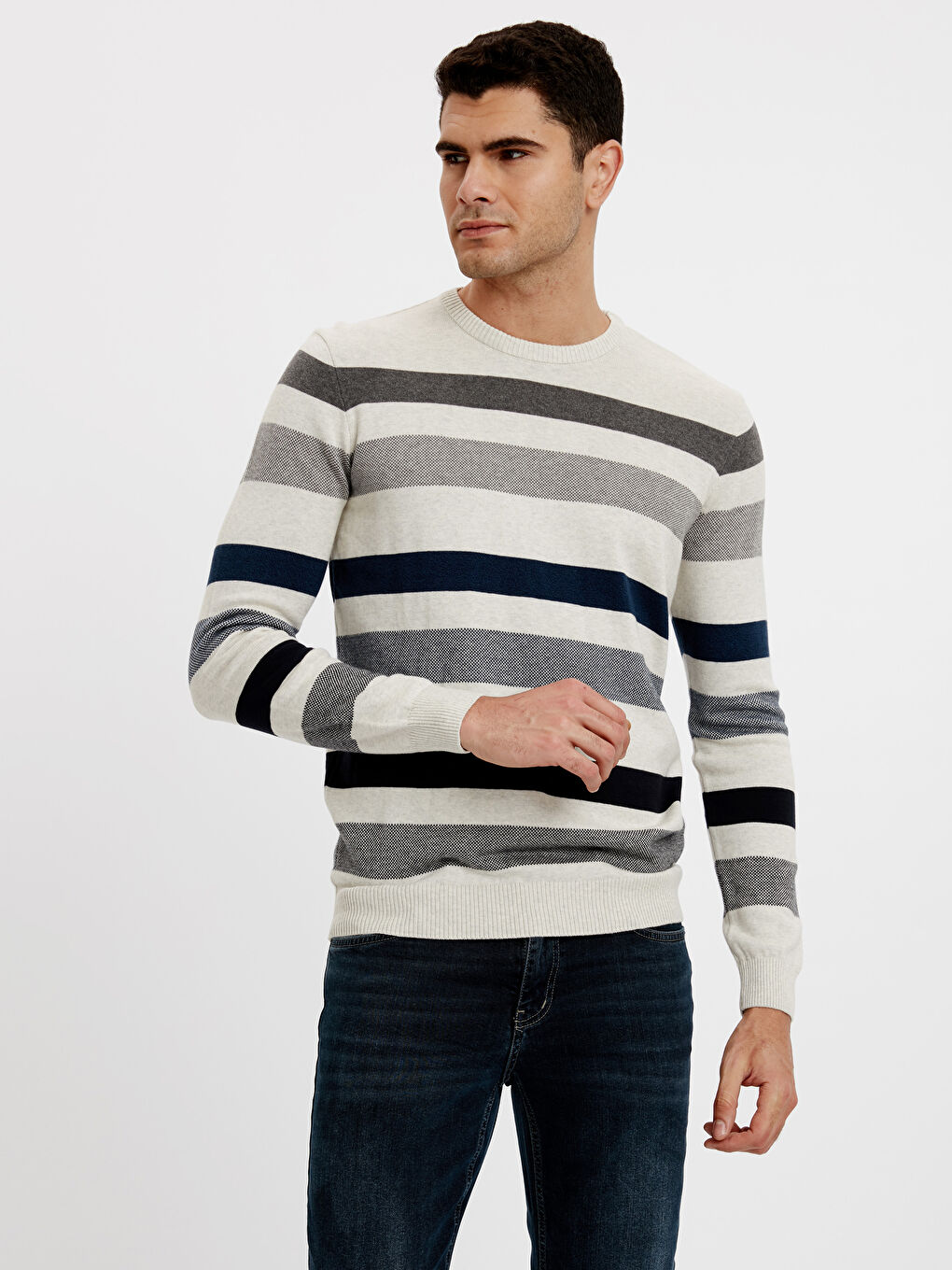 Pull-over Col rond Manches longues pour Hommes en Tricot