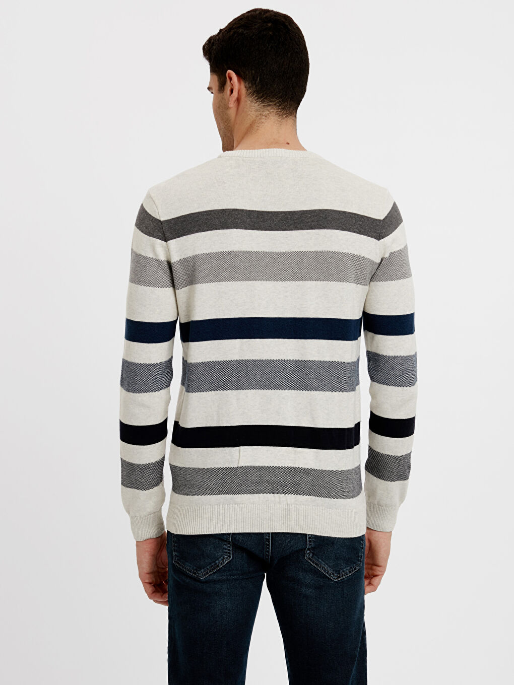 Pull-over Col rond Manches longues pour Hommes en Tricot-1