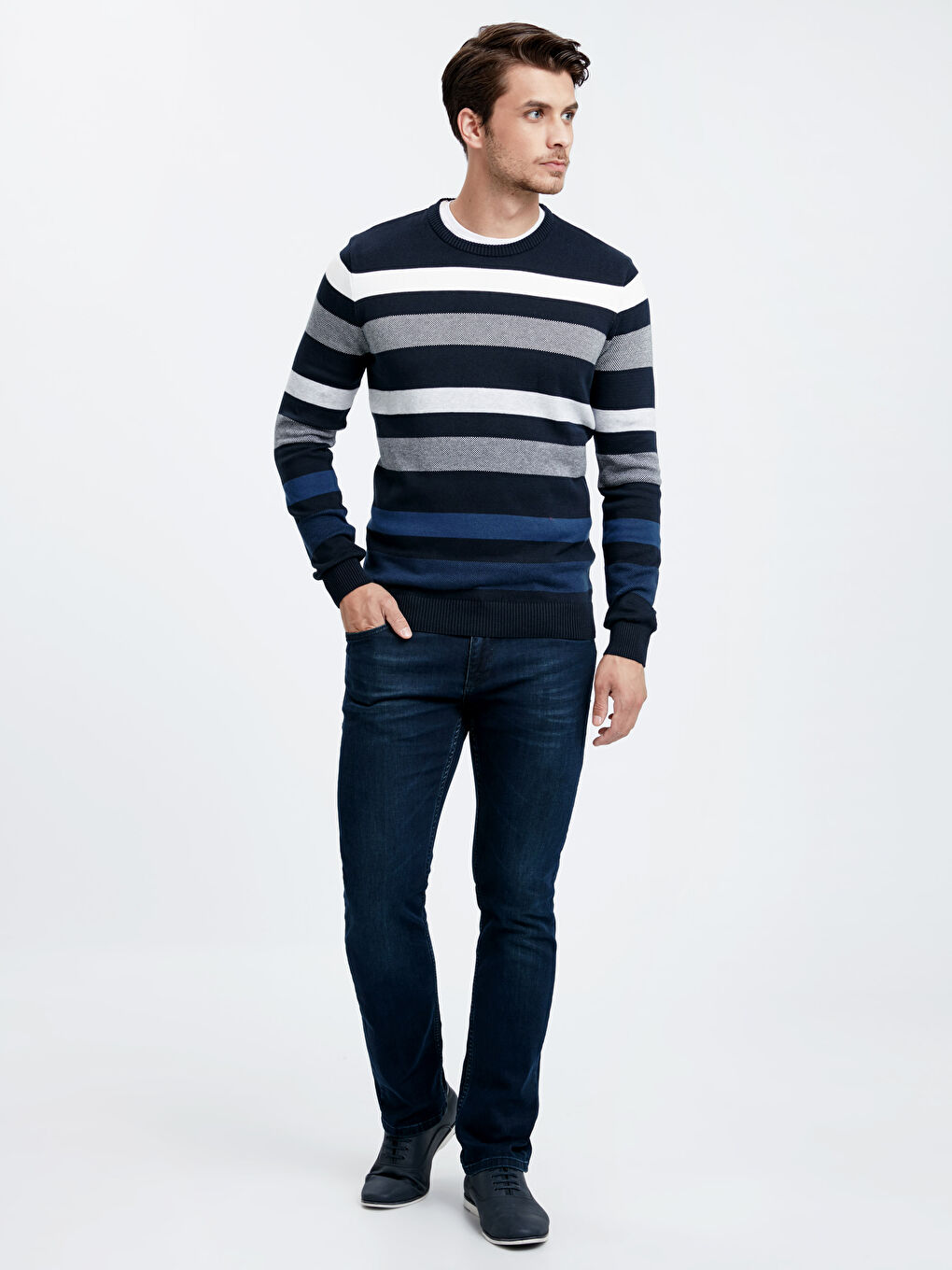 LCWAIKIKI Classic Pull-over MARINE Homme-2