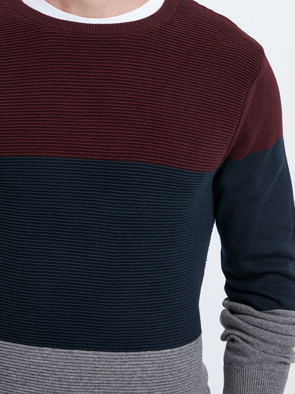LCWAIKIKI Classic Mann BURGUND Pullover -8W0953Z8-D0A
