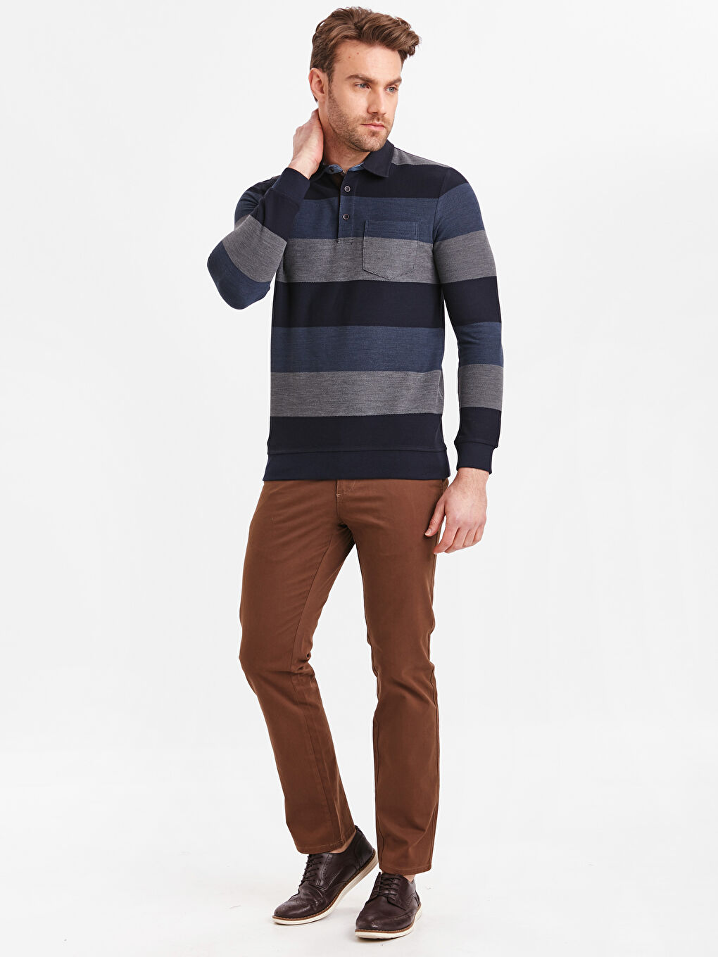 Kahverengi Düz Erkek Chino Pantolon