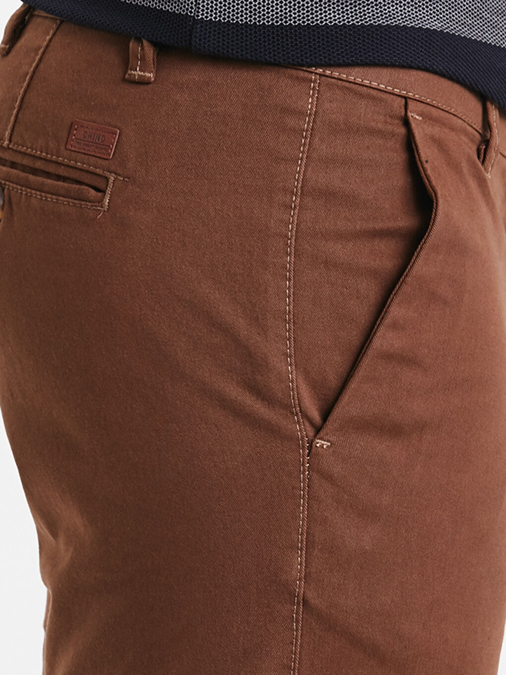 Kahverengi Düz Erkek Chino Pantolon-3
