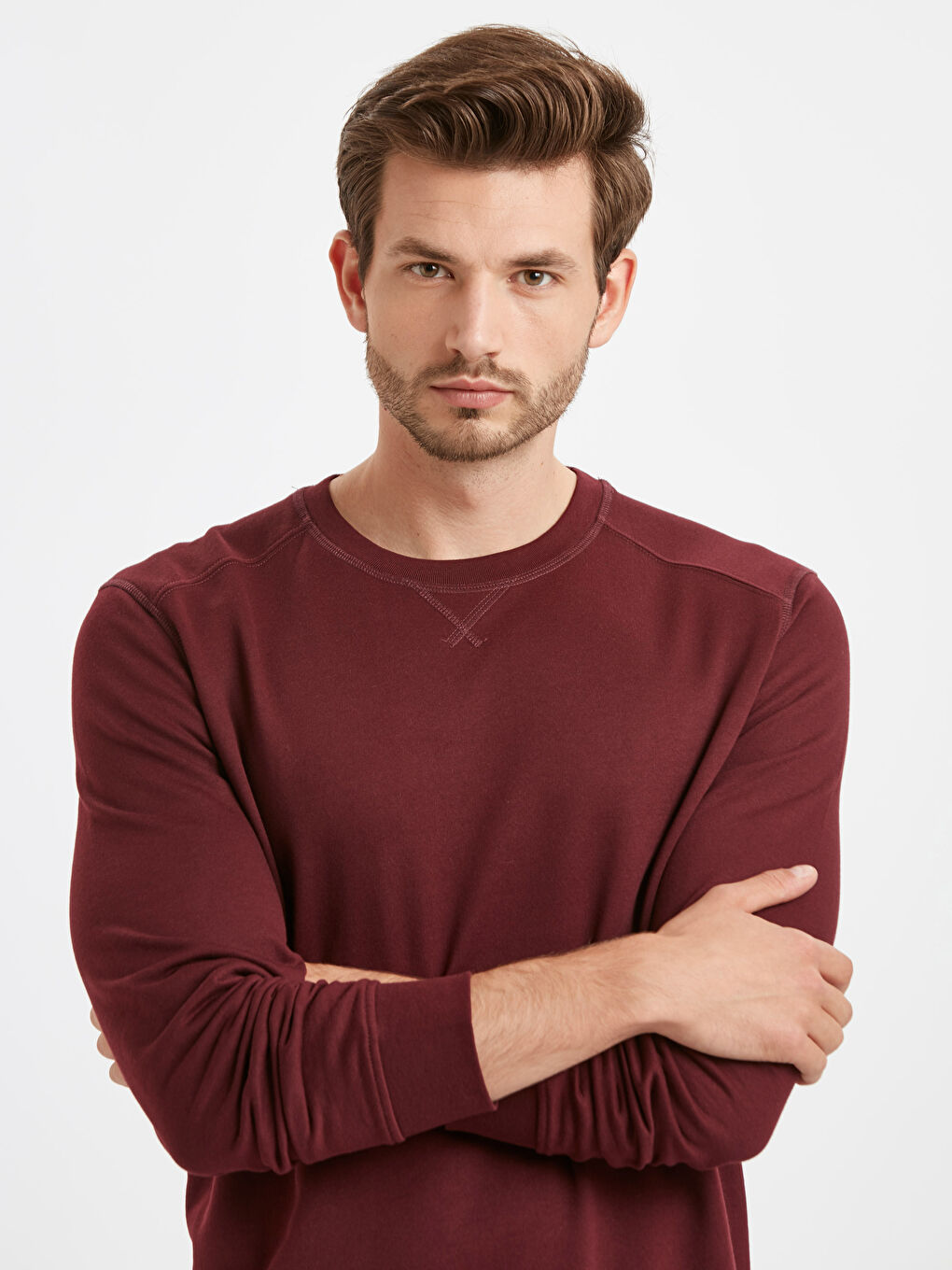 Sweat-shirt ROUGE BORDEAUX Homme