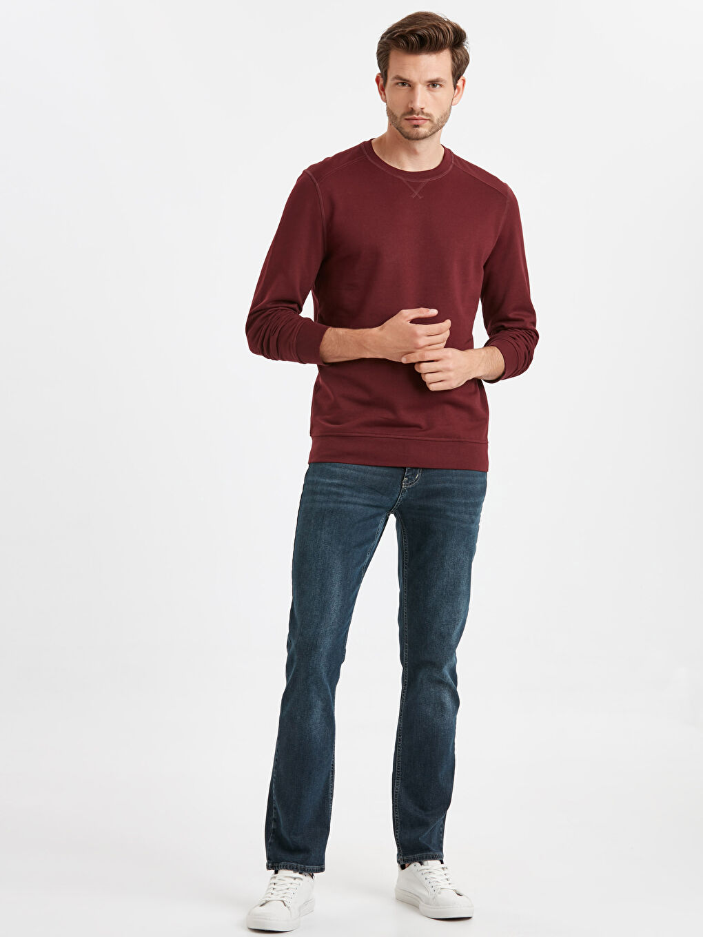 Sweat-shirt ROUGE BORDEAUX Homme-2
