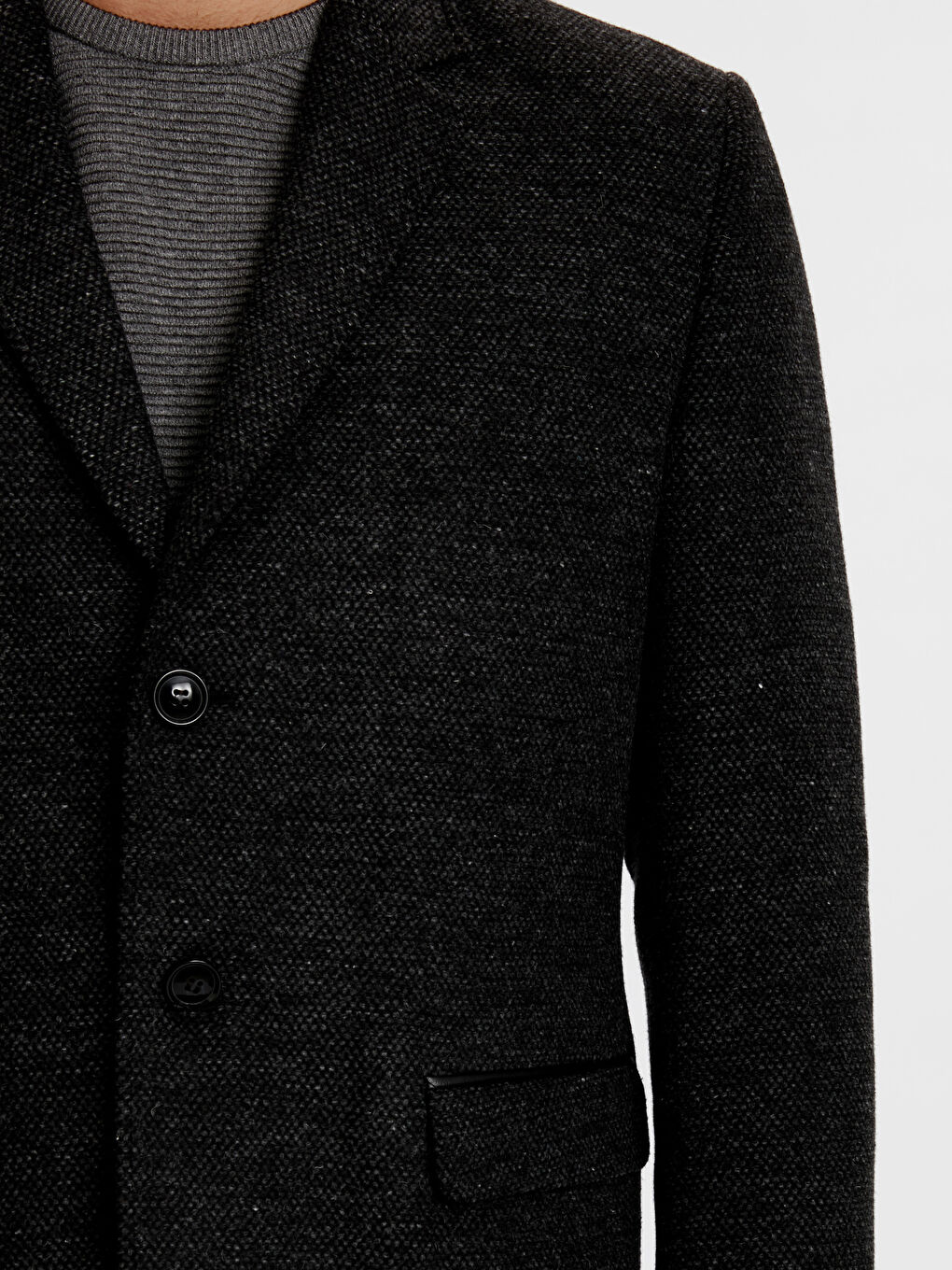 LCWAIKIKI Classic Man ANTHRACITE Wool Blended Overcoat -8W1378Z8-EWM