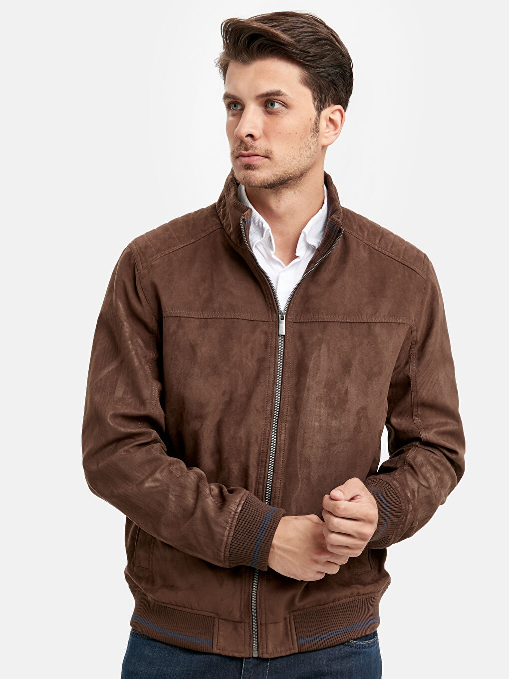 Man BROWN Faux Leather Coat