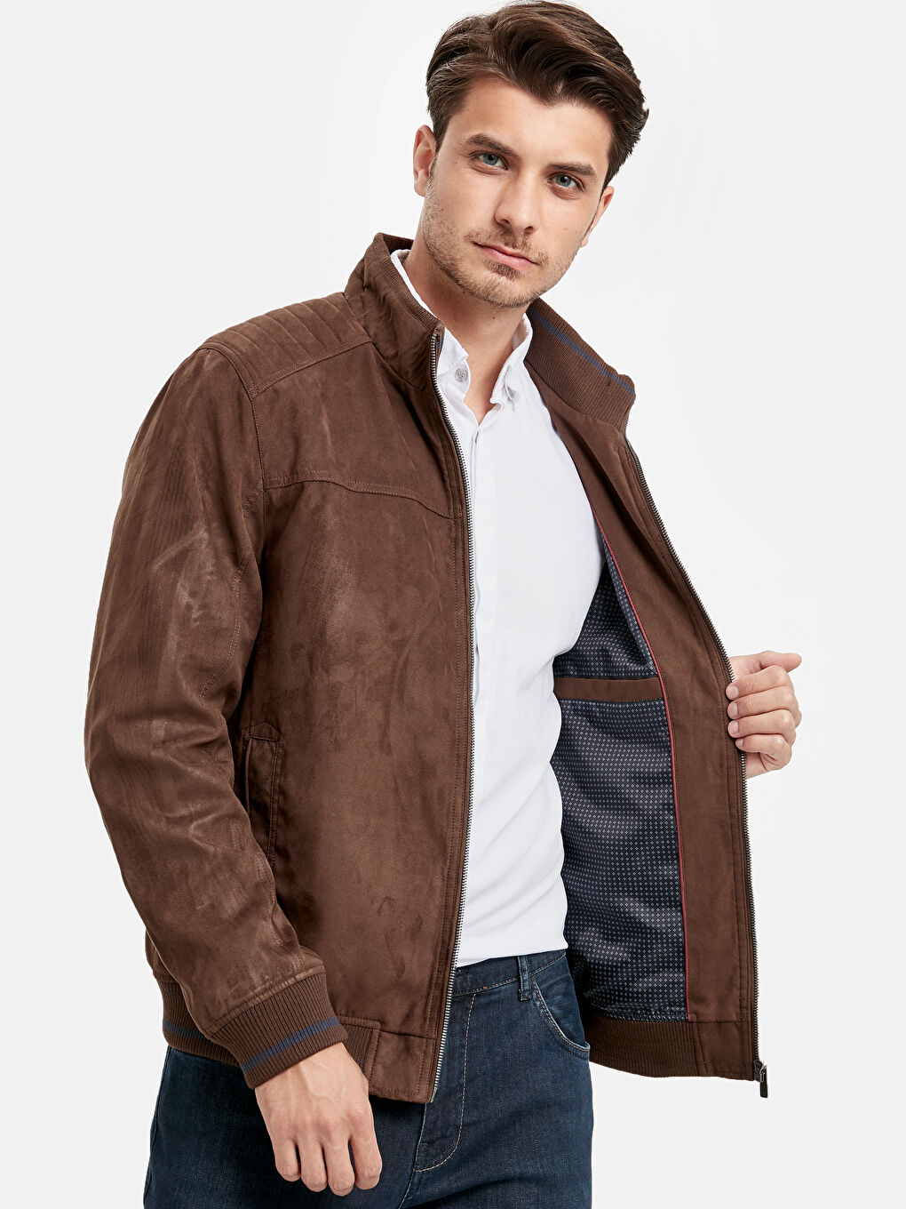 Man BROWN Faux Leather Coat-1