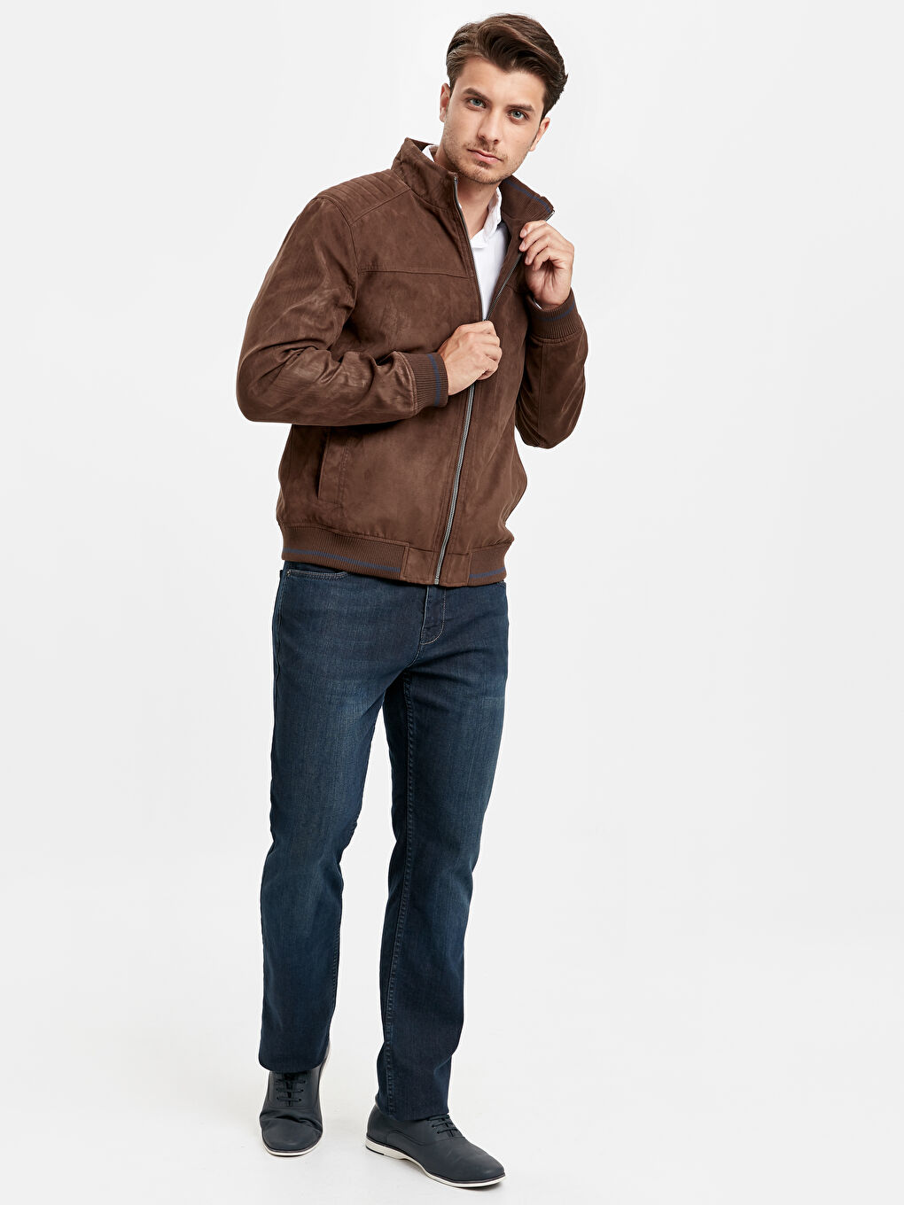 Man BROWN Faux Leather Coat-3