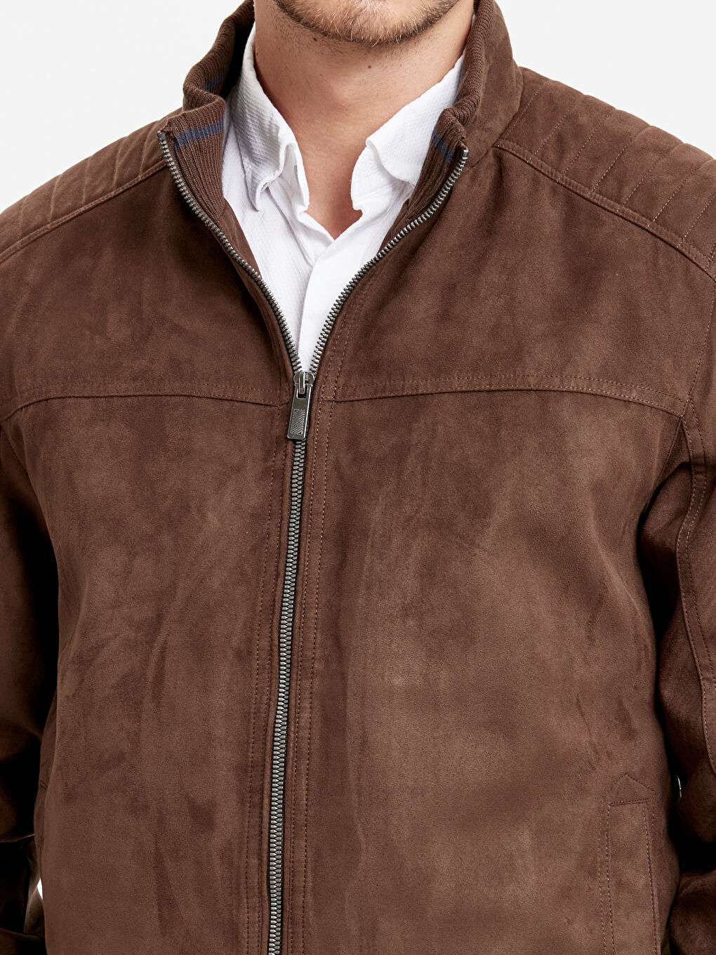 Man BROWN Faux Leather Coat-4